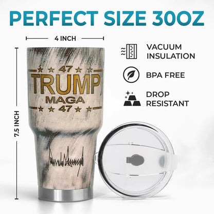 MAGA Trump Tumbler 2024, Skull American Flag 30 Oz Tumbler, Trump Coffee Cups, USA Flag Tumbler Insulated Cup With Lid, Patrioti