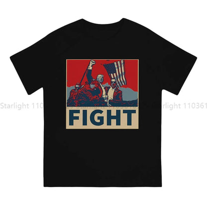 Newest TShirt for Men Trump Fight Round Neck T Shirt Distinctive Gift Streetwear