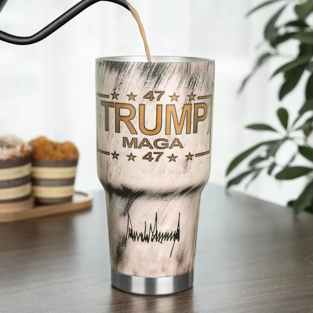 MAGA Trump Tumbler 2024, Skull American Flag 30 Oz Tumbler, Trump Coffee Cups, USA Flag Tumbler Insulated Cup With Lid, Patrioti